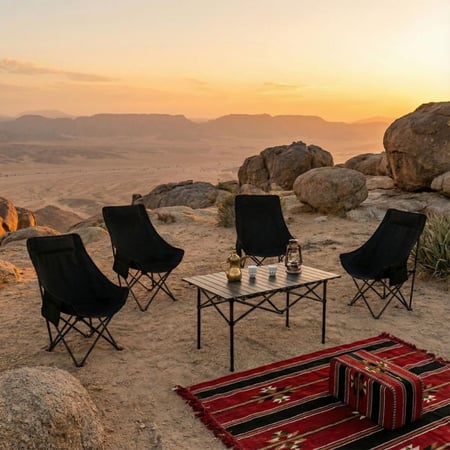 طقم كرسي طاولة تخييم قابل للطي
