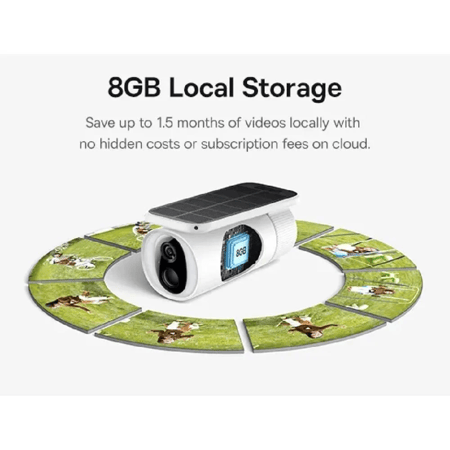 كاميرا الأمان الخارجية Baseus S1 2K تعمل بالطاقة الشمسية - أبيض