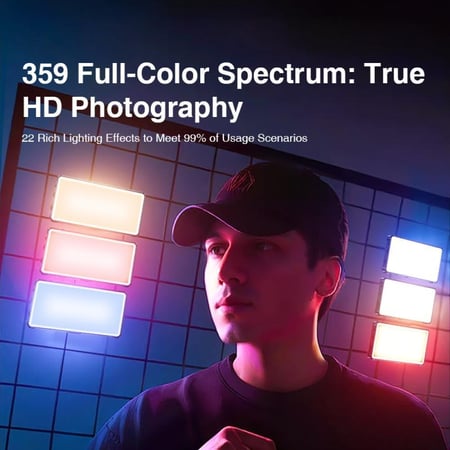 رتاكو - إضاءة تصوير جيب RGB إضاءة متعددة الألوان محمولة RDJ-03 - رمادي