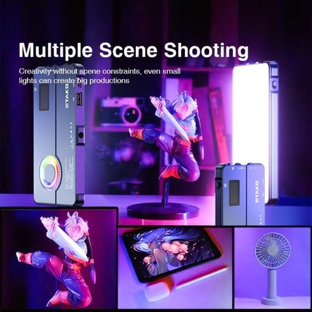 رتاكو - إضاءة تصوير جيب RGB إضاءة متعددة الألوان محمولة RDJ-03 - رمادي