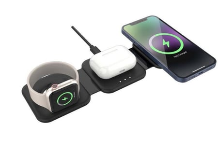 شاحن لاسلكي مغناطيسي 3 في 1، أسود Iosuite