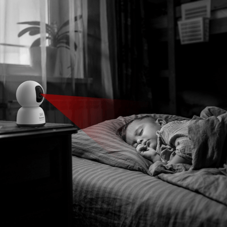 كاميرا مراقبة داخلية بيسوس - P1 Lite بدقة 2K و دوران 360 درجة - ابيض