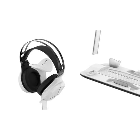 حامل Porodo Gaming PS5 Slim مع شاحن مغناطيسي - أبيض