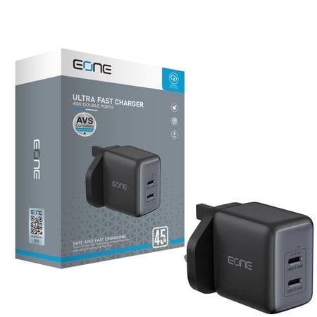 شاحن جداري فائق السرعة EONE GaN  [45 واط ] قوة شحن مزدوجة