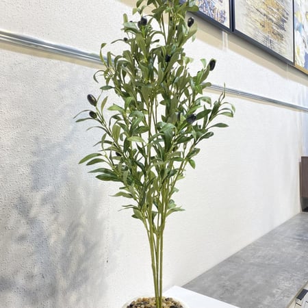 شجرة الزيتون صناعي مركن ابيض - 100 سم