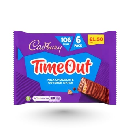 كادبري تايم أوت ويفر بريطاني يحتوي على ٦ حبات