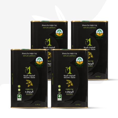 زيت الزيتون المليون شجرة قطفة خاصة 4 لتر 4 عبوات