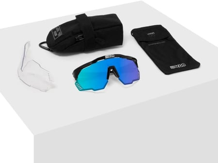 نظارة رياضية SCICON AEROSHADE KUNKEN SUNGLASSES, CRYSTAL GLOSS/MUTIMIRROR BLUE
