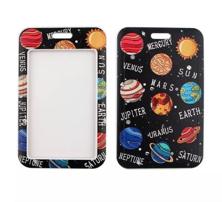 حامل بطاقه كواكب مع غطاء بطاقه