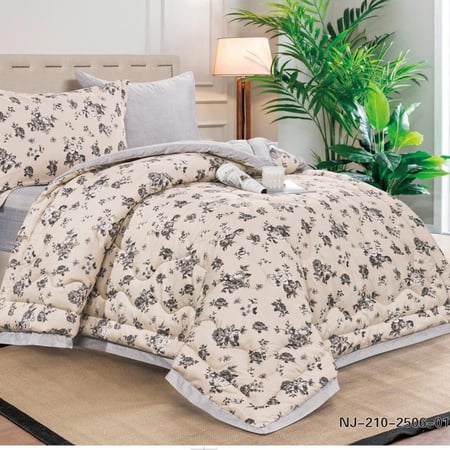 طقم مفرش نفر ونصف مقاس 140 مشجر مايكروفايبر موديل 01