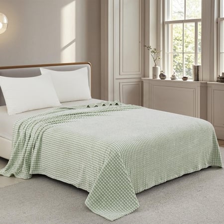 بطانية شتوية فاخرة  ناعمه مقاس 200 في 220 سم  1.1 كيلو  لون اخضر