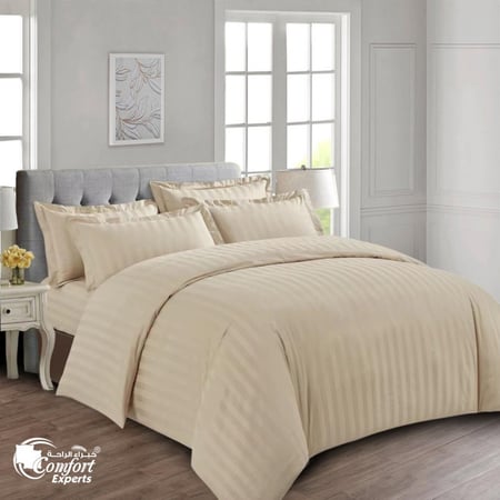 طقم مفرش فندقي نفر ونصف 140 فاخر جدا قطن 100٪