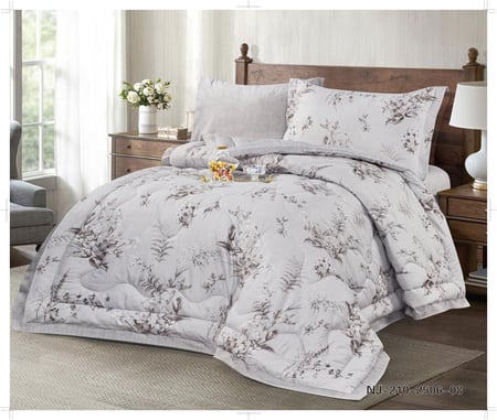 طقم مفرش سرير فاخر نفر ونصف مايكروفايبر - 4 قطع