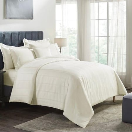 البكج الفندقي الفاخر نفرين (لباد 14 سم مزدوج فاخر قطن 100%  - مفرش فندقي قطن 100٪ -  4 مخدات فندقي - عازل مرتبة)