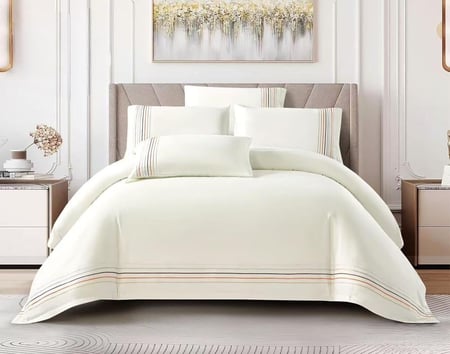 طقم مفرش صيفي نفرين 7  قطع موديل لورا ٤  مايكروفايبر