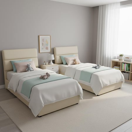 سرير مودرن توينتي المميز مع ظهر عريض ومنحني للراحة