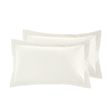 طقم مفرش فندقي مقلم   لون ابيض مطفي بدون حشوة مقاس مزدوج 12-02