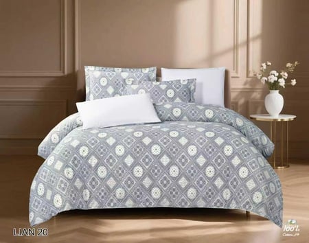 طقم مفرش صيفي نفرين 6 قطع موديل LIAN 20 قماش قطن 100% حشوة ثابته