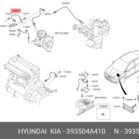 حساس شكمان اصلي هونداي الترا 393504A410