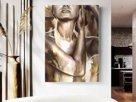 لوحة جدار قماش كانفس بتصميم انثوي