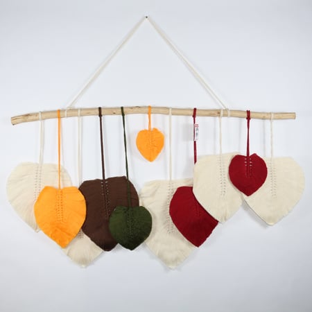 مكرمية ورق شجر ألوان متعددة