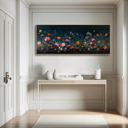 لوحة جدارية مميزة  بالفن التجريدي الزهري