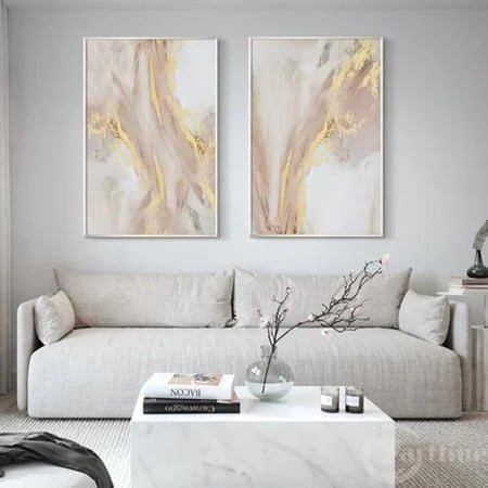 لوحات ثنائية فن تجريدي تصميم مودرن