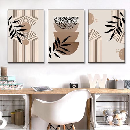 لوحات ثلاثية فن تجريدي زخارف نباتية