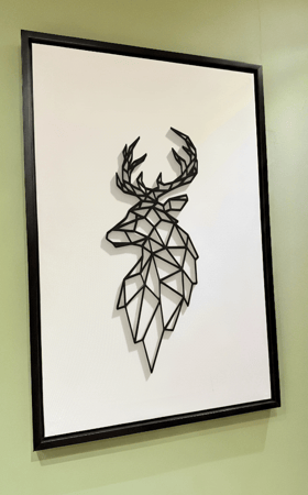 لوحة الغزال البارزة cnc خشبي