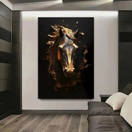لوحة جدارية طباعة فنية بشكل حصان