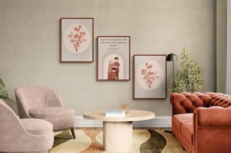 لوحة ثلاثية فنية - زهر