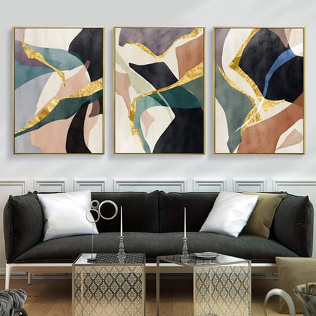 لوحات ثلاثية فن تجريدي معاصر