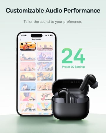 سماعة اذن لاسلكية بتقنية عزل الصوت BP1 NC من بيسوس - اسود