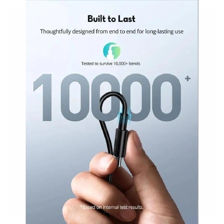 راف باور - بكج 3 اسلاك تايب سي الى تايب سي 0.6 م + 1 م + 2 م - اسود