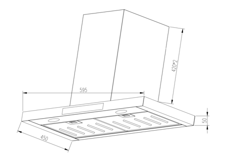 شفاط هيونداي 60سم حرف تيT قوة 1200m3/hr لمس /اشاره