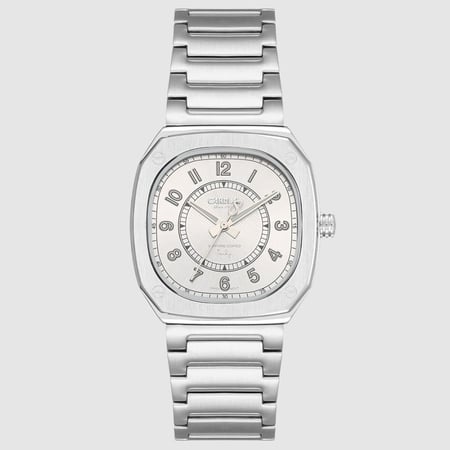 ساعة رجالية كارديال فضي مينا بني