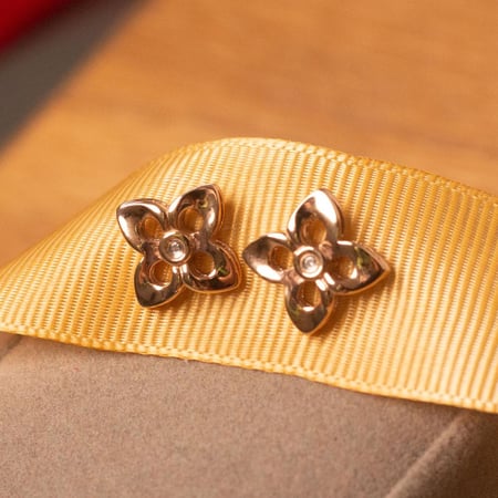 حلق ألماس كارديال فضي