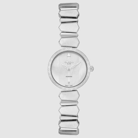 ساعة نسائية ألماس كارديال فضي