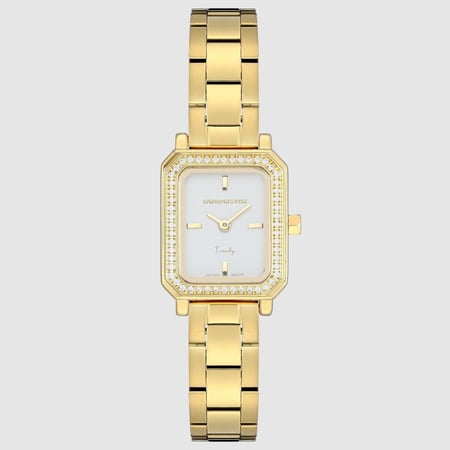 ساعة نسائية هوقو ووتش ذهبي مينا أبيض