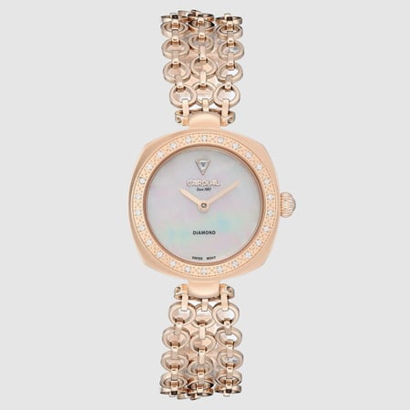 ساعه نسائية ألماس كارديال روزجولد