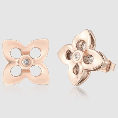 حلق ألماس كارديال روزجولد