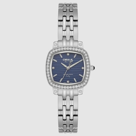 ساعة نسائية كارديال ذهبي مينا أبيض