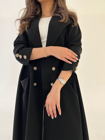 عباية جاكيت رسمي مع جيوب - متجر عبايات خمرة