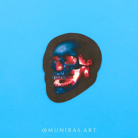 ملصق\ ستيكر glowing skull