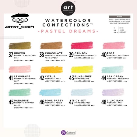 بريما ألوان مائية 12 لون مجموعة حلم الباستل