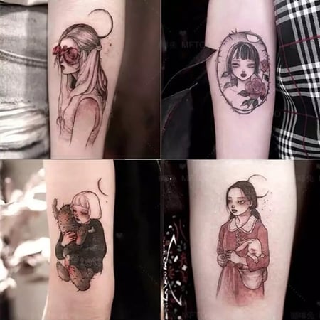 30 ورقة لصاقات الوشم اليابانية المؤقتة