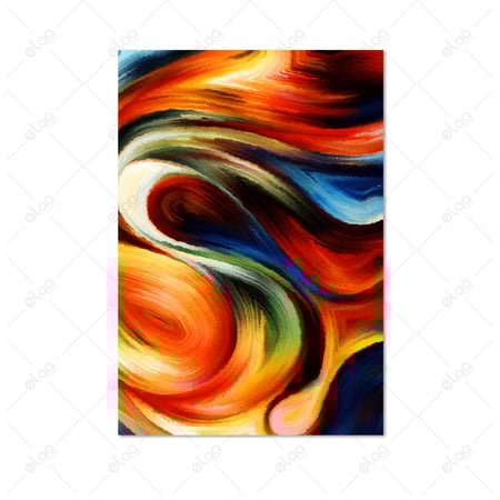 لوحة فن تجريدي خليط من الالوان الاحمر و الازرق