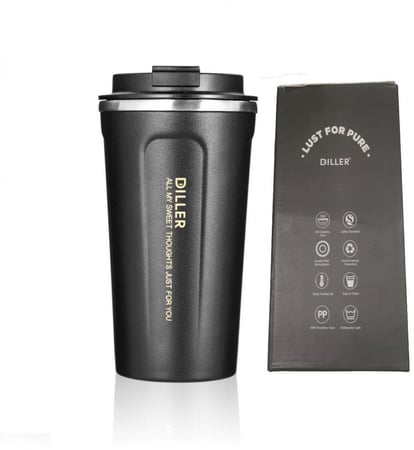 كوب قهوة محمول حافظ للحرارة استانليس ستيل حجم 450مل يحفظ حرارة القهوة والشاهي حتى 6 ساعات