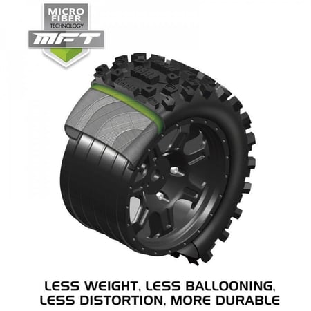 Lockup X Belted Mounted Tires, 24mm Black (2)