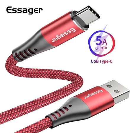 كيبل شحن type-C يدعم الشحن السريع | بطول 1.2m